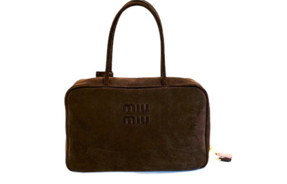 BORSA BEAU MIU MIU IN SUEDE MARRONE