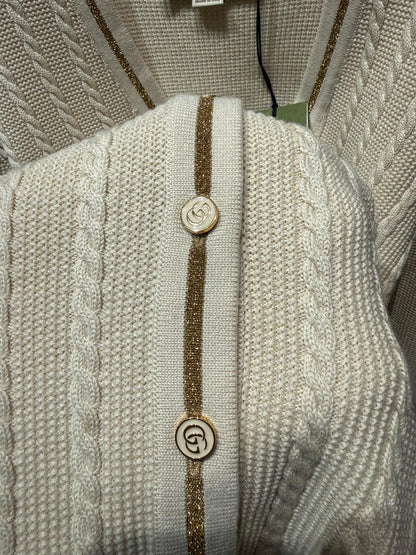 CARDIGAN AVORIO con CINTURA GUCCI