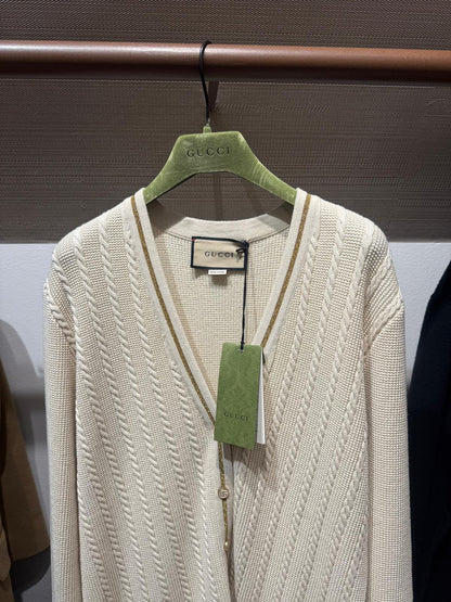 CARDIGAN AVORIO con CINTURA GUCCI