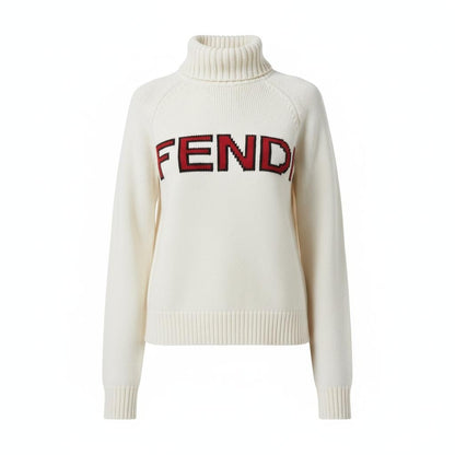 Maglione con collo alto bianco Fendi