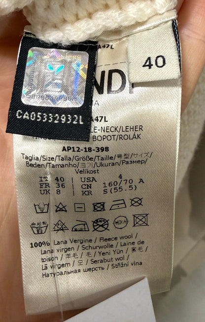 Maglione con collo alto bianco Fendi