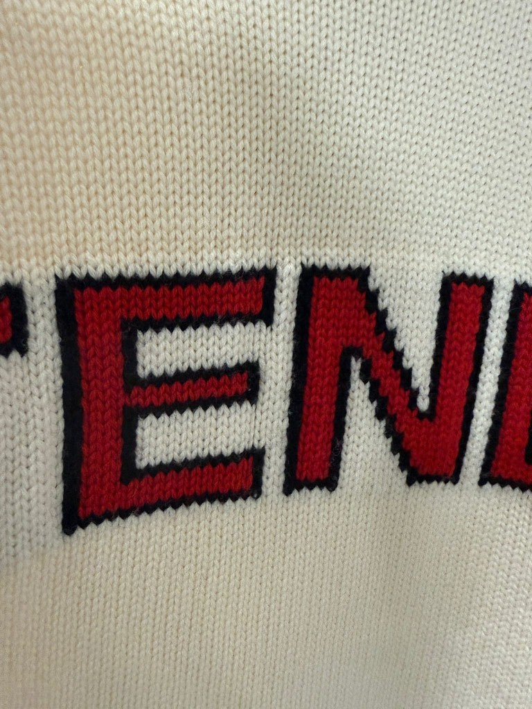 Maglione con collo alto bianco Fendi