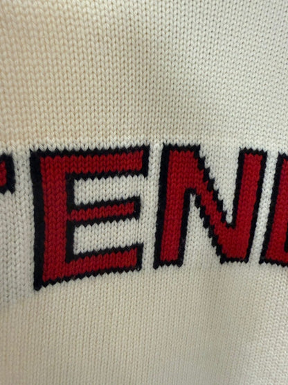 Maglione con collo alto bianco Fendi