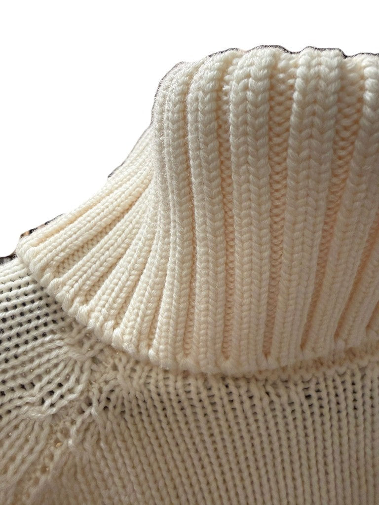 Maglione con collo alto bianco Fendi