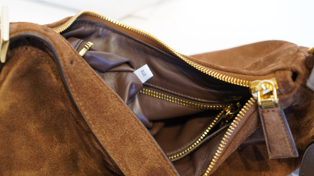 BORSA PRADA AIMEE' SUEDE MARRONE