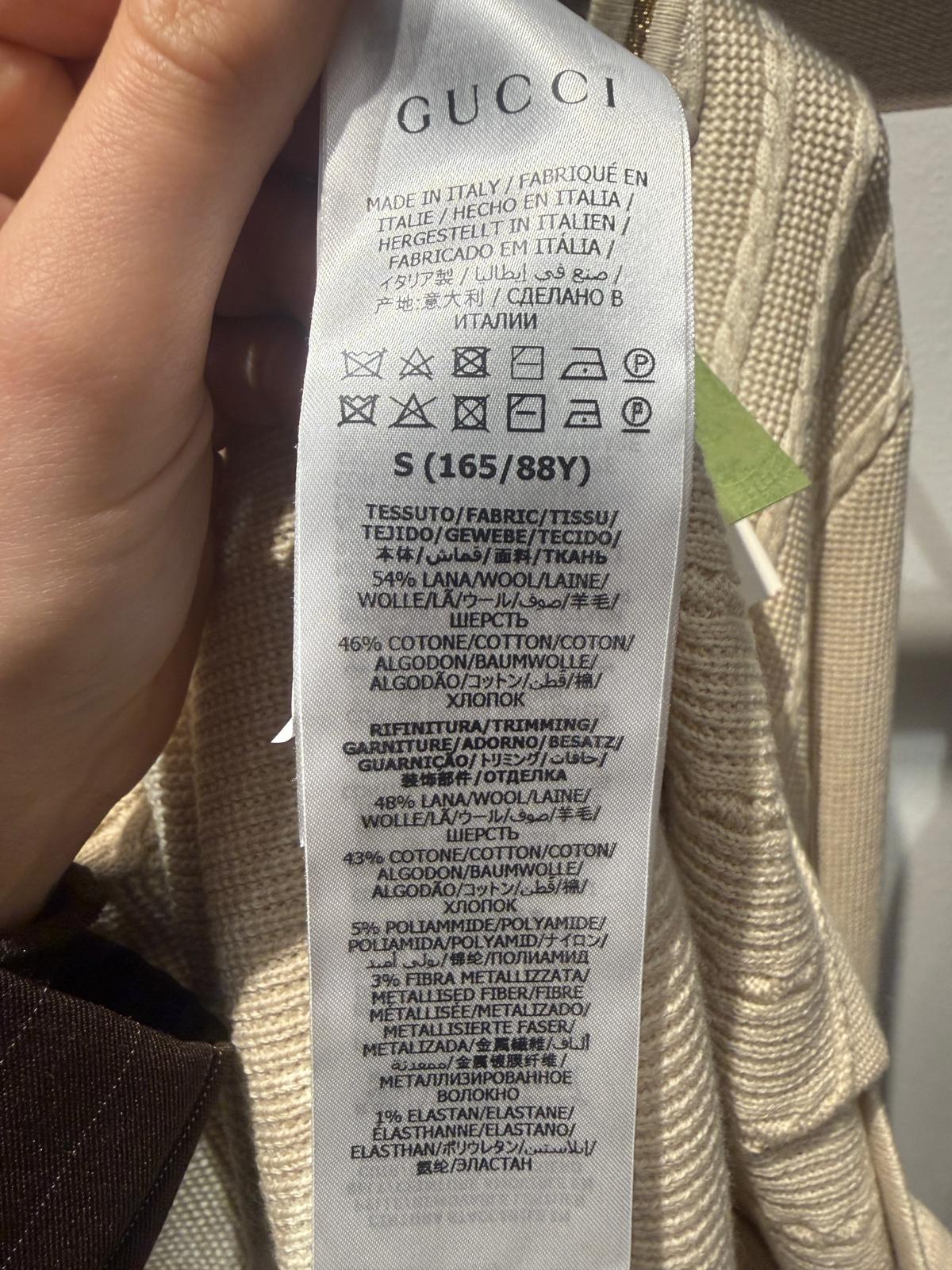 CARDIGAN AVORIO con CINTURA GUCCI