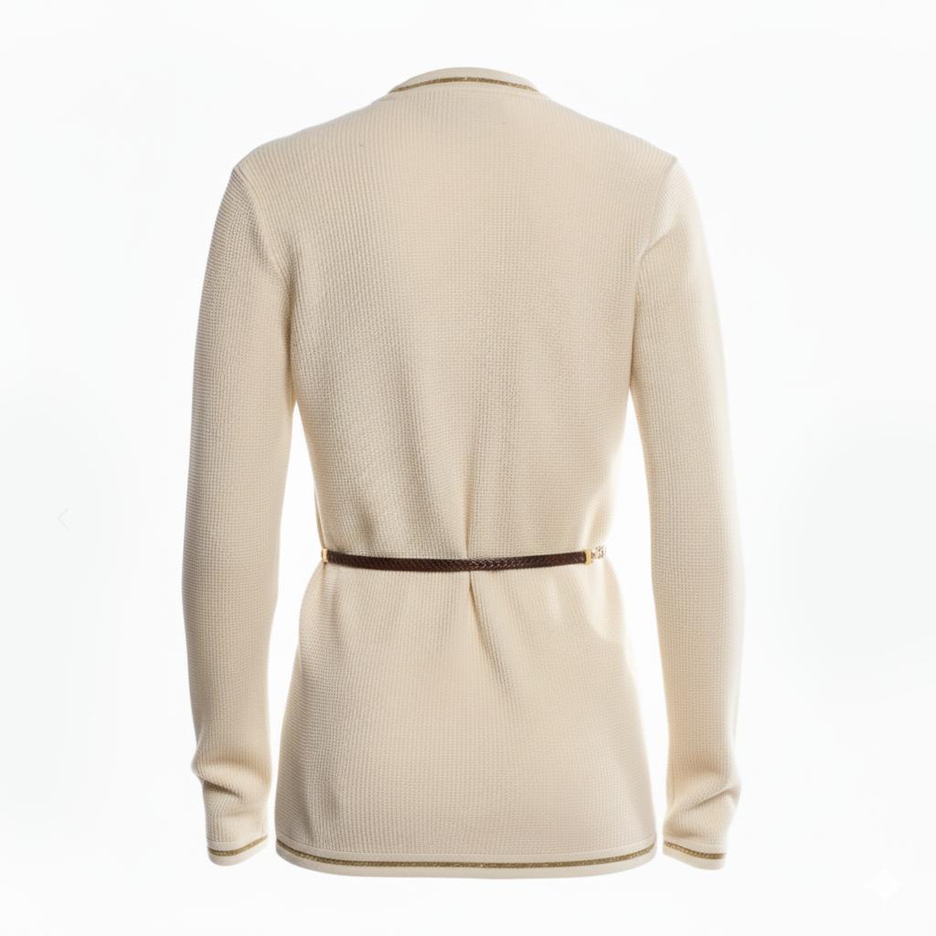 CARDIGAN AVORIO con CINTURA GUCCI