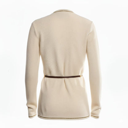 CARDIGAN AVORIO con CINTURA GUCCI
