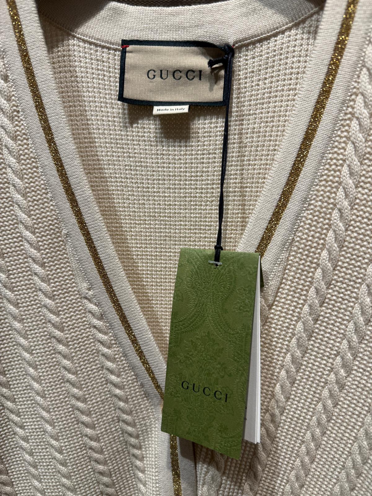 CARDIGAN AVORIO con CINTURA GUCCI